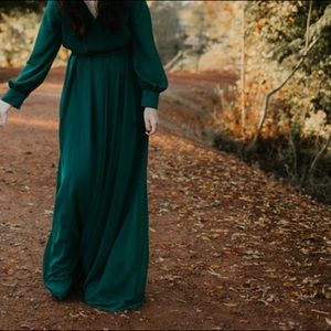 Hunter green Baltic Born bridesmaid dress